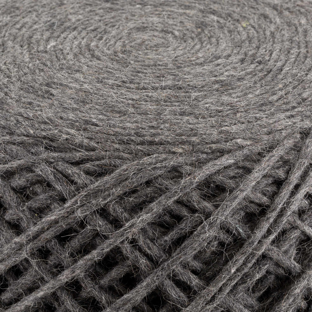 Moapa Charcoal Wool Pouf