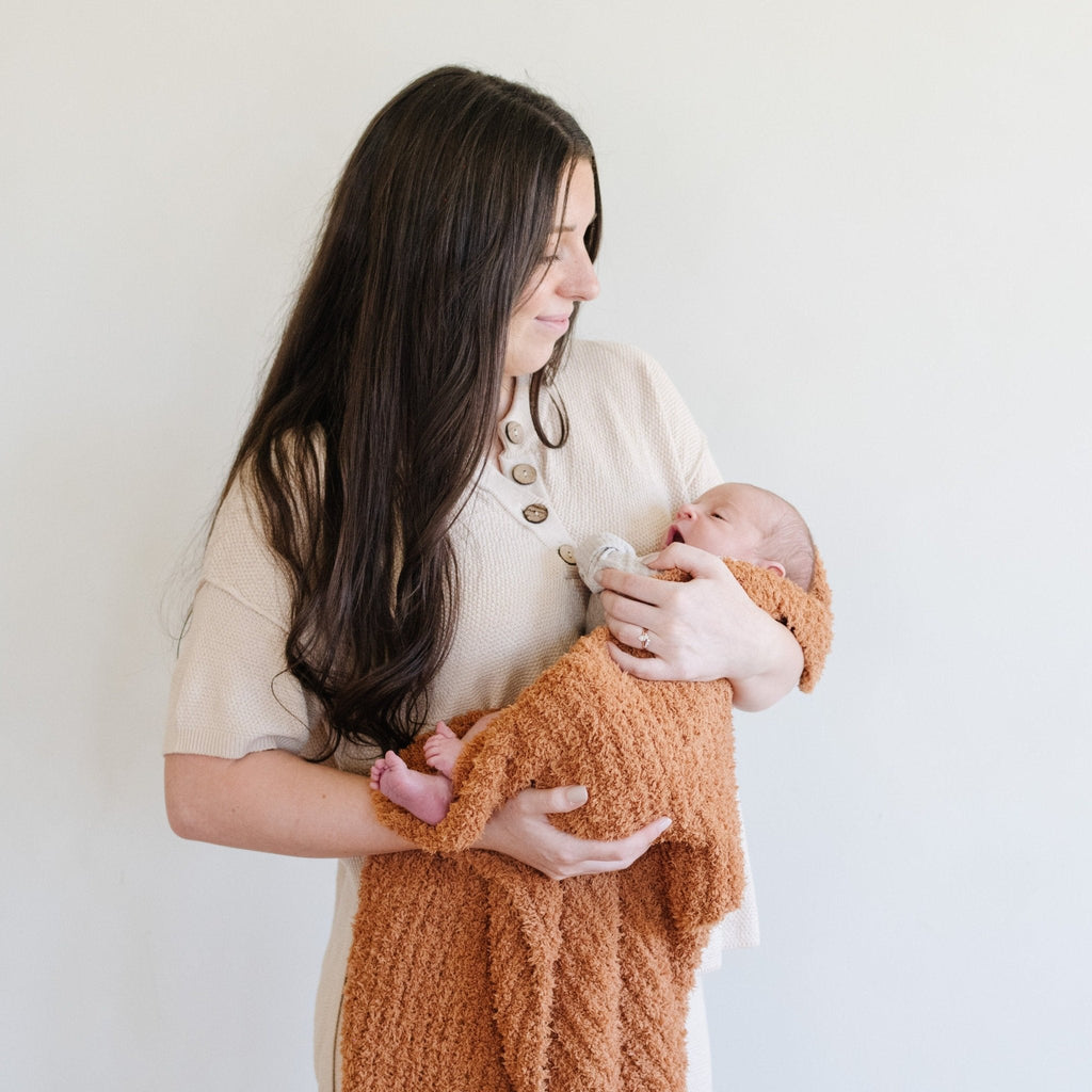 Ribbed Bamboni® Receiving Blanket 30x40 Inch Microfiber