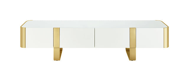 Larvik - TV Stand White w/ Gold Frame